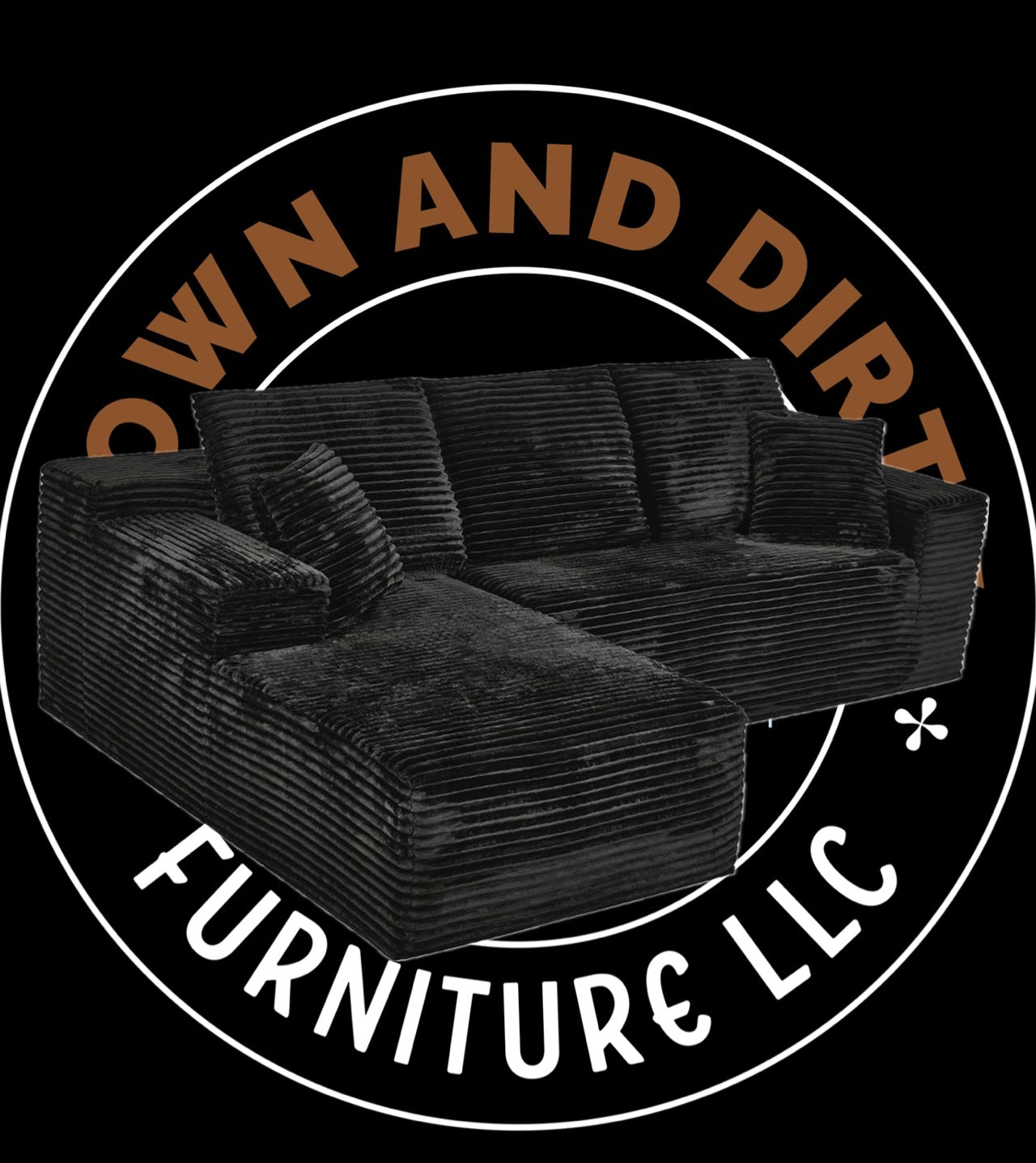 🛋️ The Raven – 2-Piece Black Sectional (Brand New)