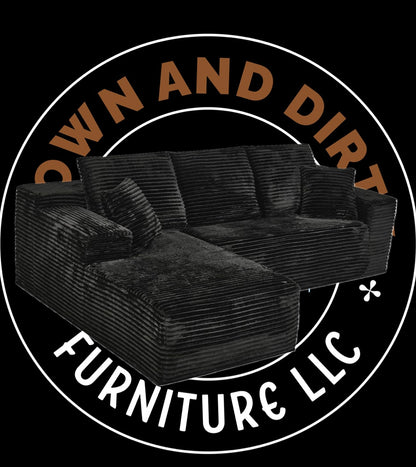 🛋️ The Raven – 2-Piece Black Sectional (Brand New)