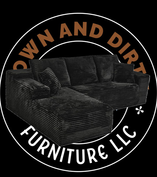 🛋️ The Raven – 2-Piece Black Sectional (Brand New)