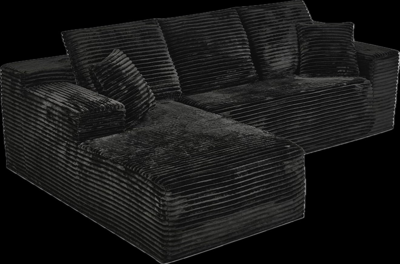 🛋️ The Raven – 2-Piece Black Sectional (Brand New)