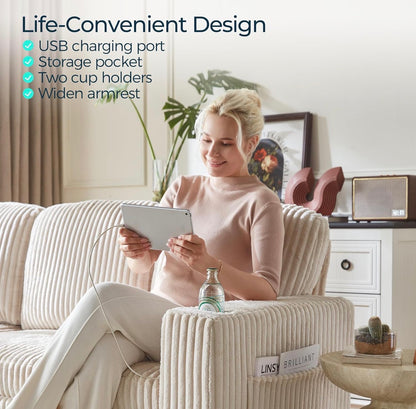 🛋️ The Lindsey – Sleeper Sectional W/ Storage (Brand New)