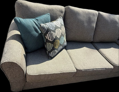 🛋️ The Oasis – 2-Piece Dark Gray Sectional w/ Throw Pillows (Great Condition)