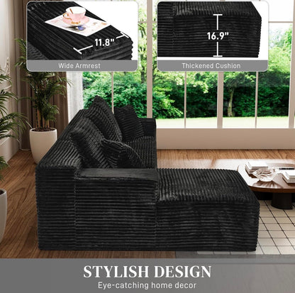 🛋️ The Raven – 2-Piece Black Sectional (Brand New)
