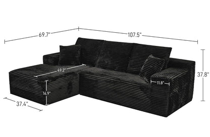 🛋️ The Raven – 2-Piece Black Sectional (Brand New)