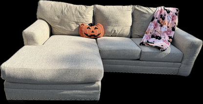 🛋️ Down And Dirty Special – The Kickback (2-Piece Gray Nailhead Sectional)