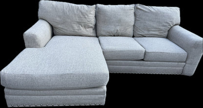 🛋️ Down And Dirty Special – The Kickback (2-Piece Gray Nailhead Sectional)