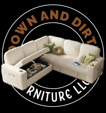 🛋️ The Lindsey – Sleeper Sectional W/ Storage (Brand New)