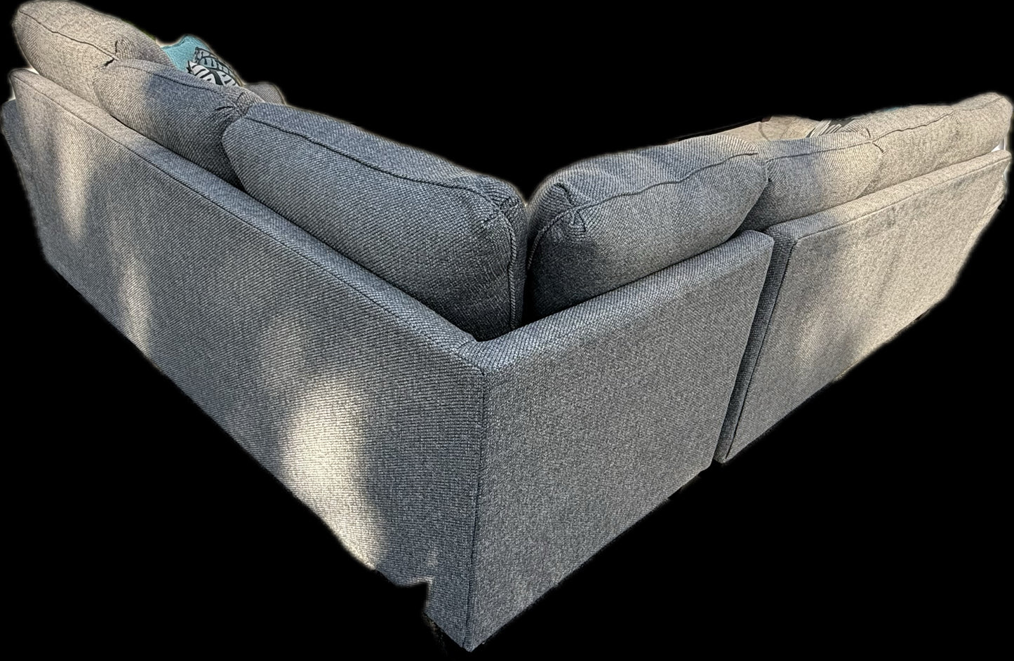 🛋️ The Oasis – 2-Piece Dark Gray Sectional w/ Throw Pillows (Great Condition)