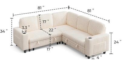 🛋️ The Lindsey – Sleeper Sectional W/ Storage (Brand New)