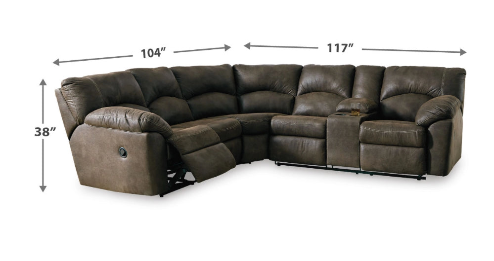 🛋️ Dirty Dom – Manual Brown Reclining Sectional (Brand New)