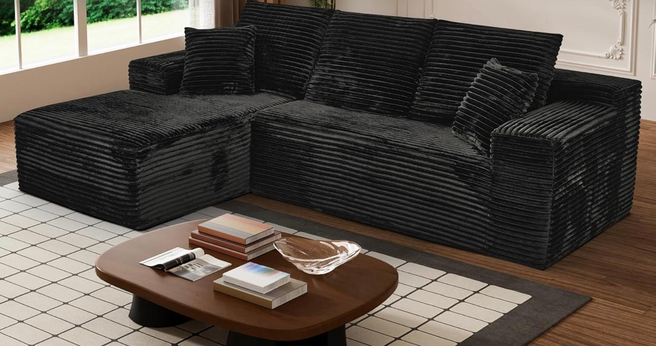 🛋️ The Raven – 2-Piece Black Sectional (Brand New)