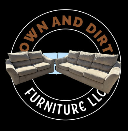🛋️ Cappuccino Comfort – Sofa + Loveseat Set (Great Condition)