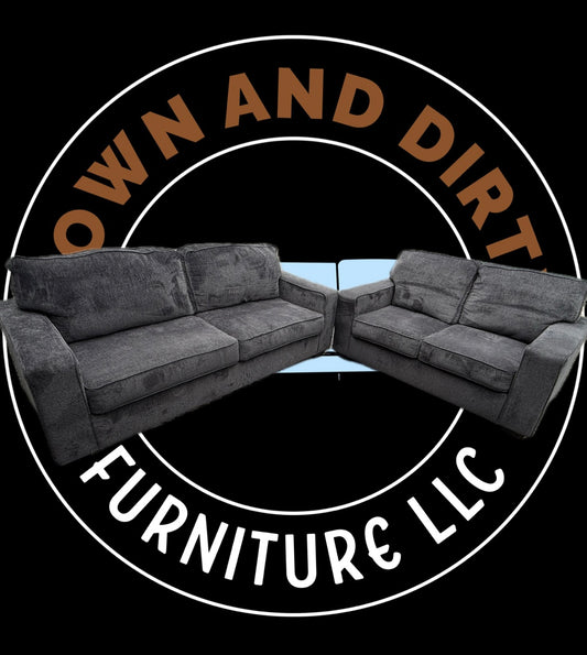 🛋️ The Altari Slate – Sofa + Loveseat Set (Excellent Condition)