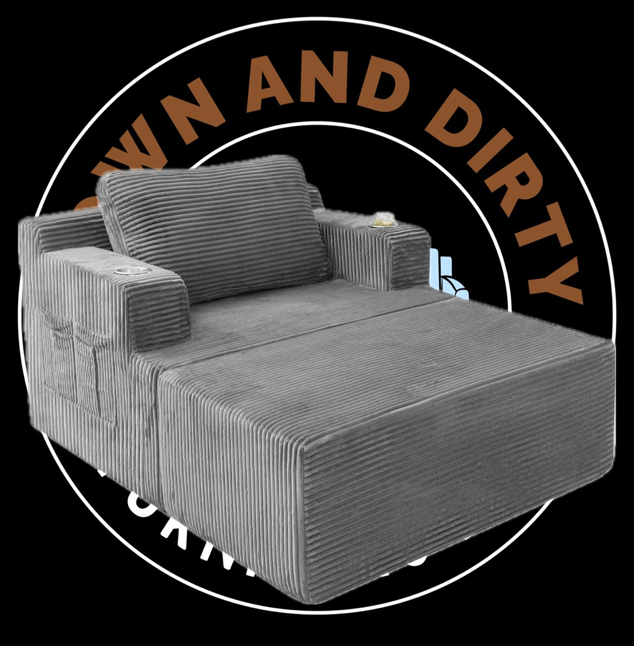 🛋️ Groovy Gray – 2-Piece Lounge Chaise (Brand New)