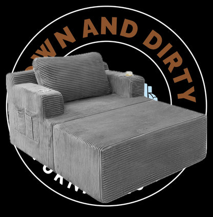🛋️ Groovy Gray – 2-Piece Lounge Chaise (Brand New)