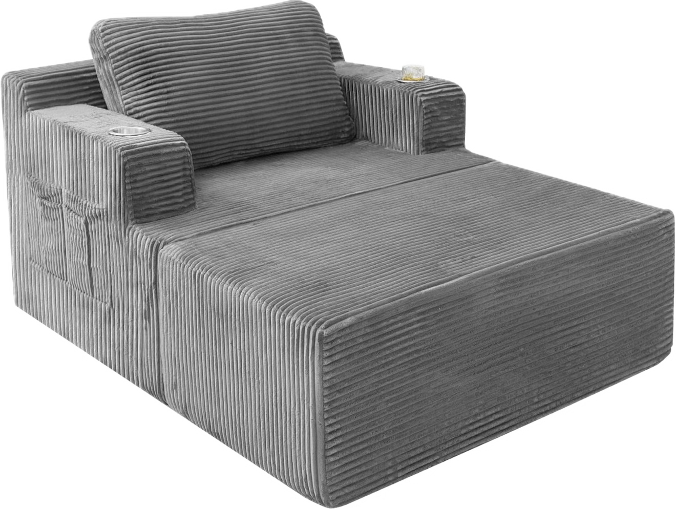 🛋️ Groovy Gray – 2-Piece Lounge Chaise (Brand New)