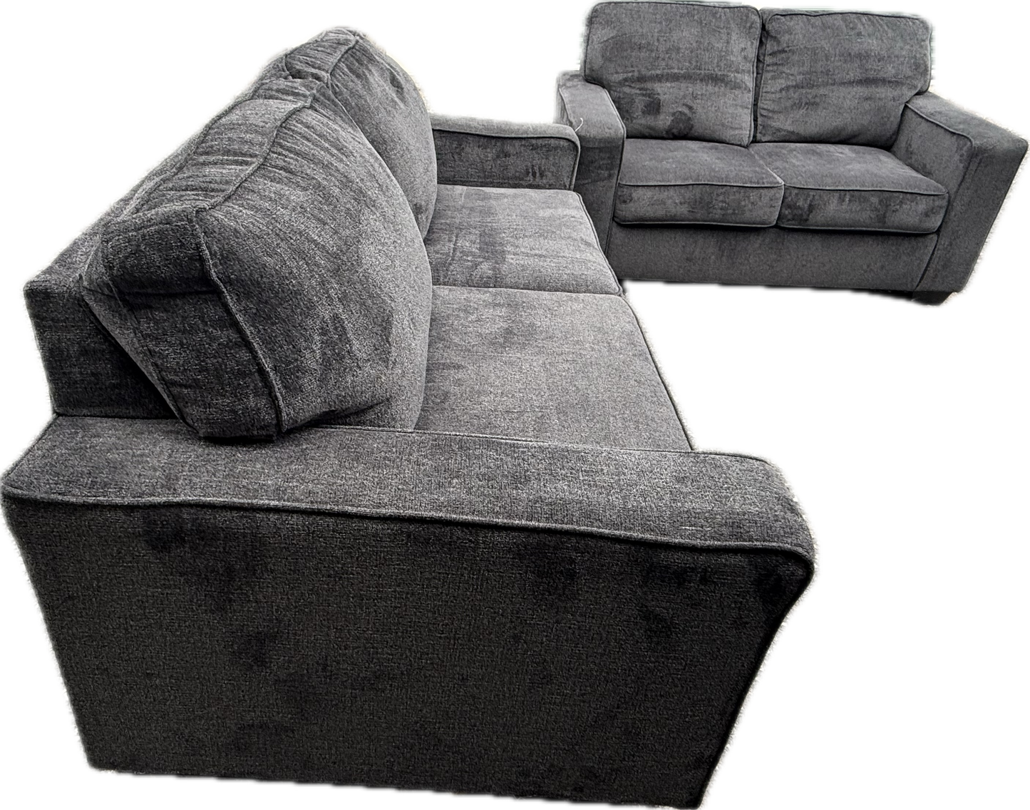 🛋️ The Altari Slate – Sofa + Loveseat Set (Excellent Condition)