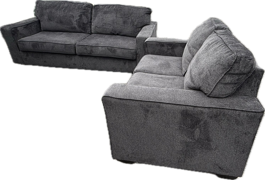 🛋️ The Altari Slate – Sofa + Loveseat Set (Excellent Condition)
