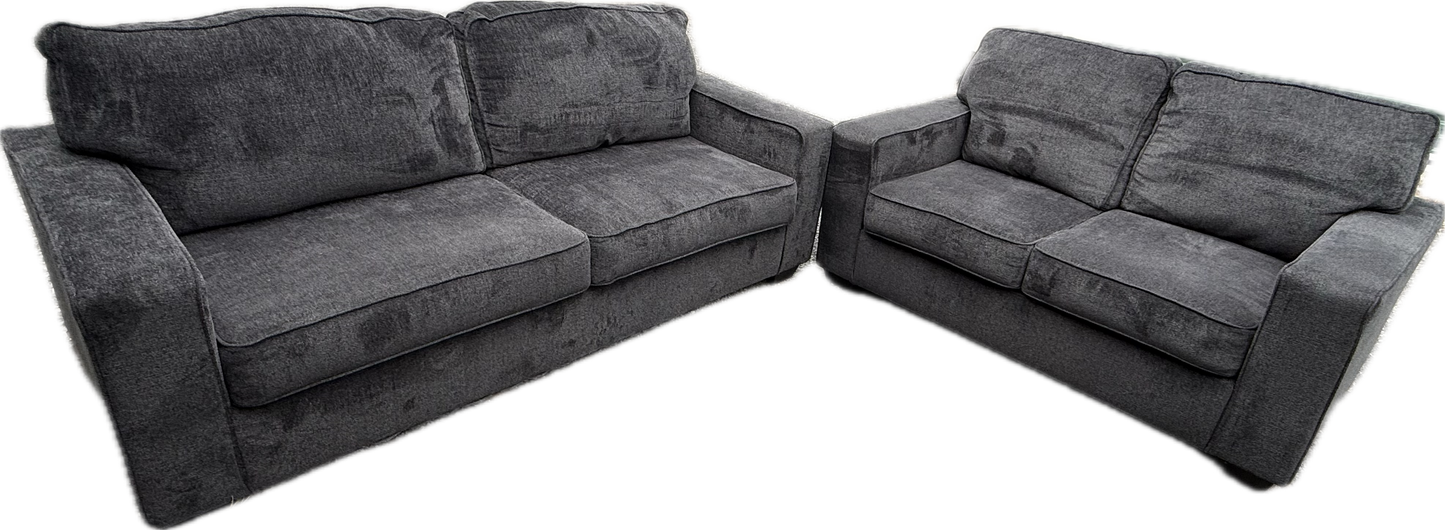 🛋️ The Altari Slate – Sofa + Loveseat Set (Excellent Condition)
